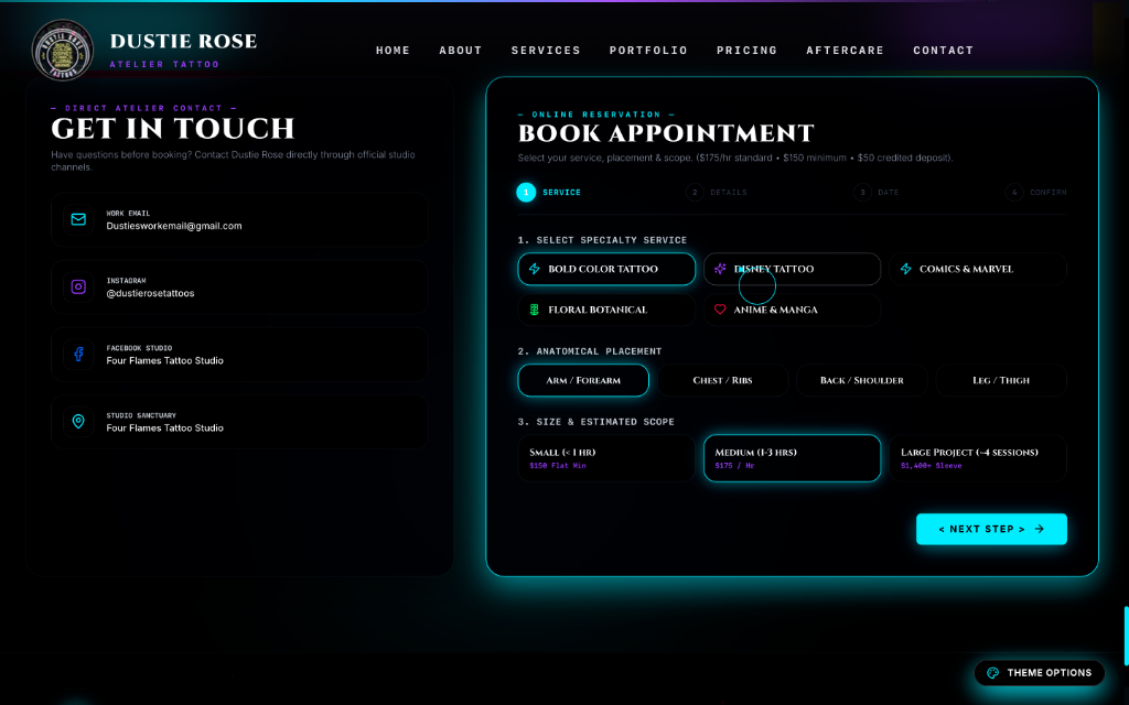 Dustie Rose Client Consultation & Session Booking
