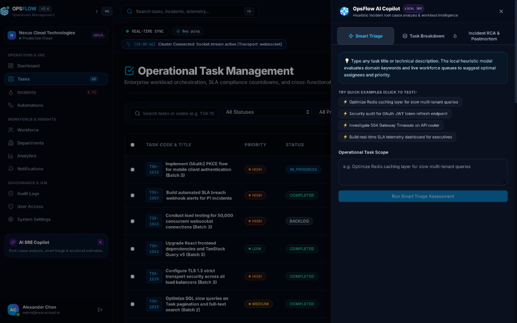 OpsFlow AI SRE Copilot